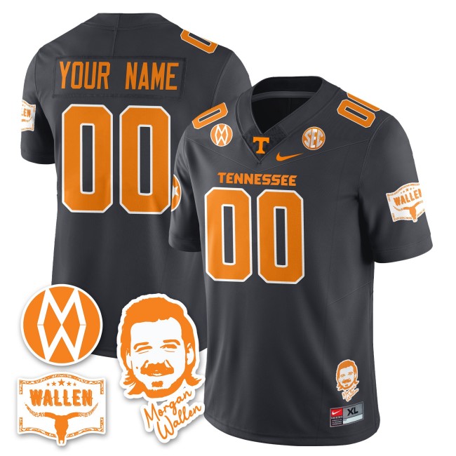 Tennessee Volunteers x Morgan Wallen Custom F.U.S.E. 2025 With Patch Nike Limited Stitched Football Jersey - Dark Grey