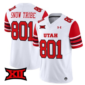 Men's Utah Utes 801 Snow Tribe 2025 Vapor Limited Stitched Football Jersey - White