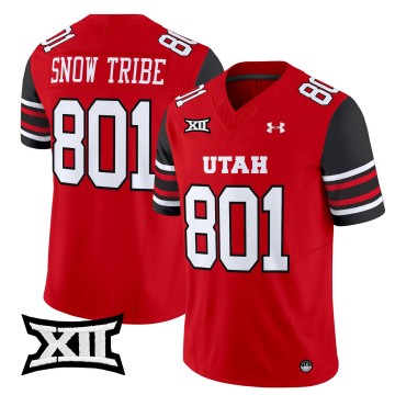 Men's Utah Utes 801 Snow Tribe 2025 Vapor Limited Stitched Football Jersey - Red