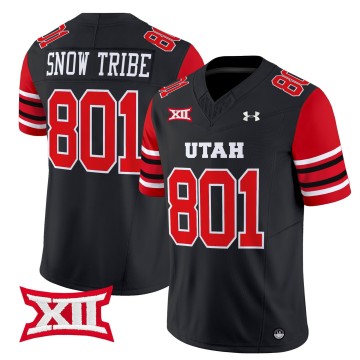 Men's Utah Utes 801 Snow Tribe 2025 Vapor Limited Stitched Football Jersey - Black