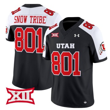 Men's Utah Utes 801 Snow Tribe 2025 Vapor Limited Stitched Football Jersey - Black Alternate