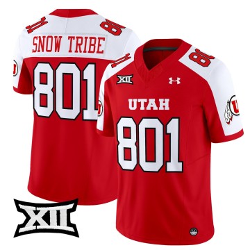 Men's Utah Utes 801 Snow Tribe 2025 Vapor Limited Stitched Football Jersey - Red Alternate