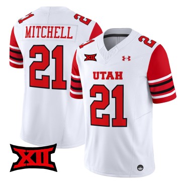Men's Utah Utes #21 Mike Mitchell 2025 Vapor Limited Stitched Football Jersey - White