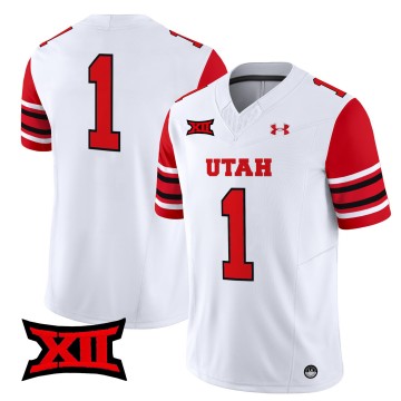 Men's Utah Utes #1 2025 Vapor Limited Stitched Football Jersey - White