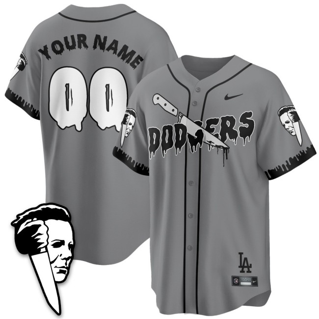Los Angeles Dodgers 'Michael Myers' Limited Custom Nike Stitched Baseball Jersey - Grey
