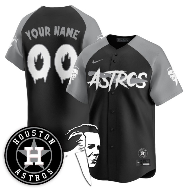 Houston Astros 'Michael Myers' Limited Custom Nike Stitched Baseball Jersey - Black Grey