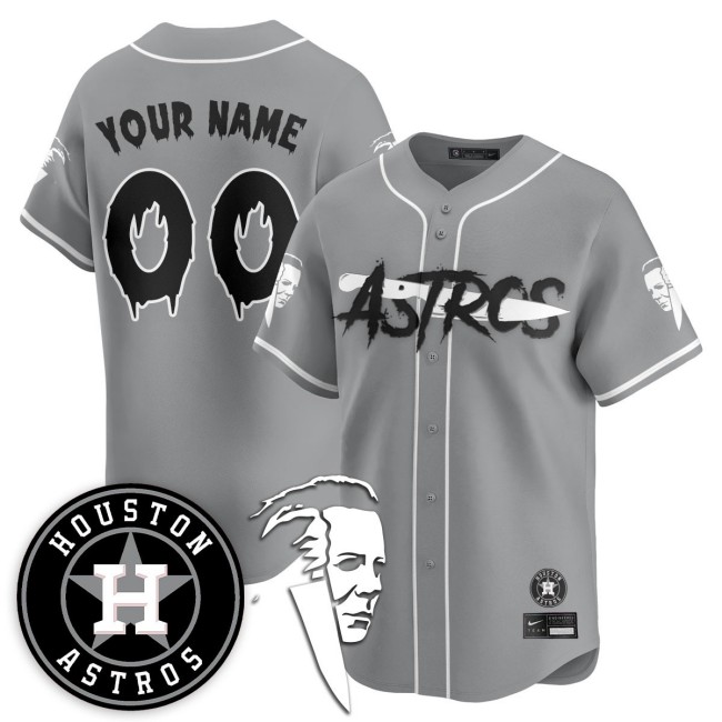 Houston Astros 'Michael Myers' Limited Custom Nike Stitched Baseball Jersey - Grey