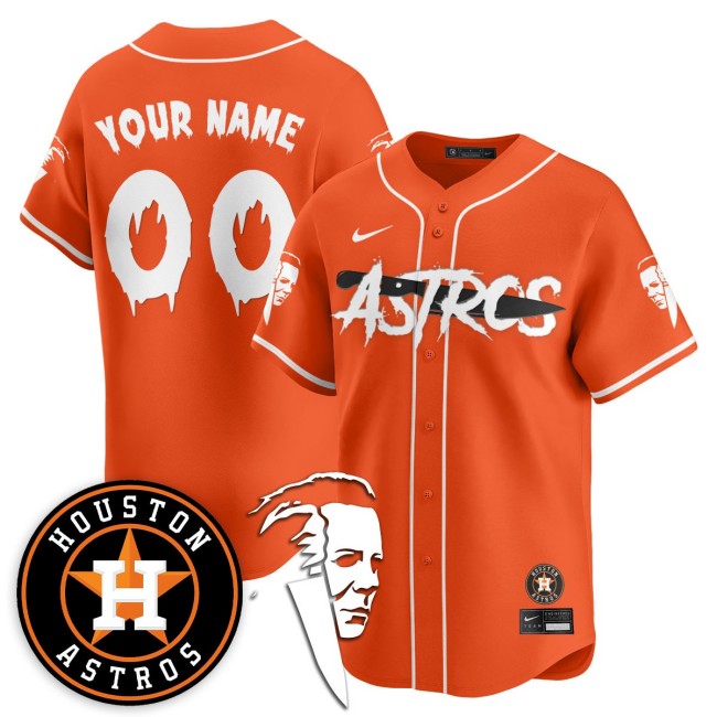 Houston Astros 'Michael Myers' Limited Custom Nike Stitched Baseball Jersey - Orange
