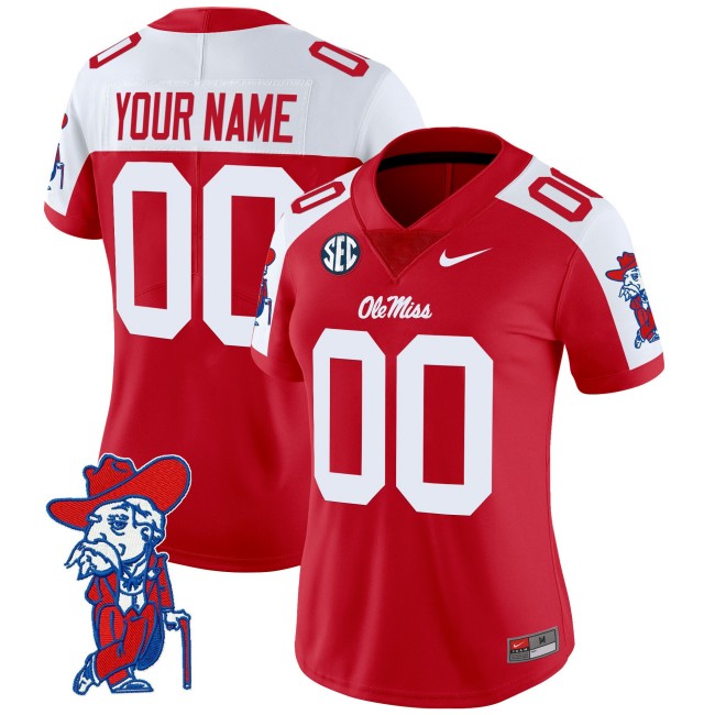 Ole Miss Rebels 2025 Football Nike Vapor Limited Custom Jersey - Red Alternate