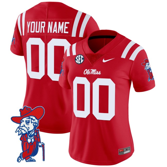 Ole Miss Rebels 2025 Football Nike Vapor Limited Custom Jersey - Red