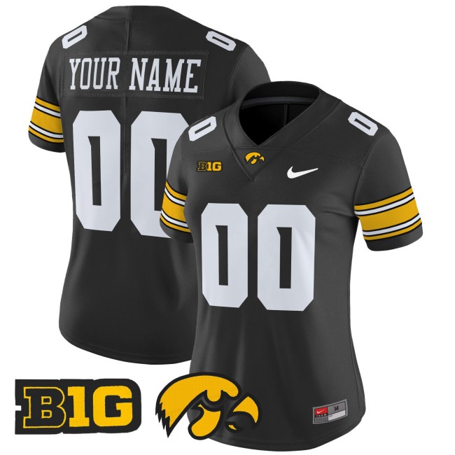 Iowa Hawkeyes 2025 Football Nike Vapor Limited Custom Jersey - Black