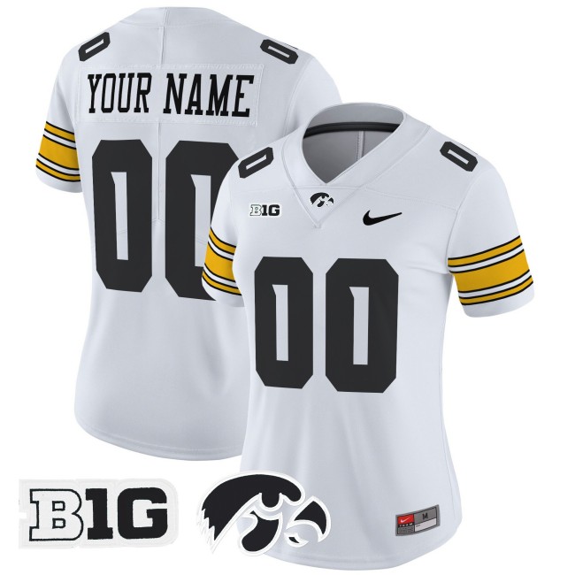 Iowa Hawkeyes 2025 Football Nike Vapor Limited Custom Jersey - White