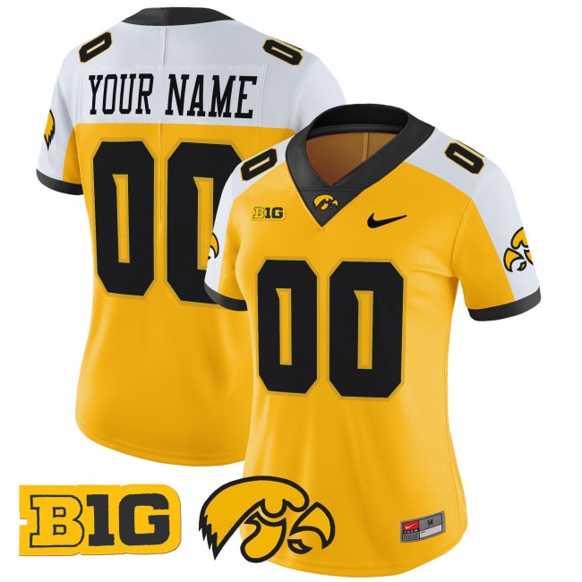 Iowa Hawkeyes 2025 Football Nike Vapor Limited Custom Jersey - Gold Alternate