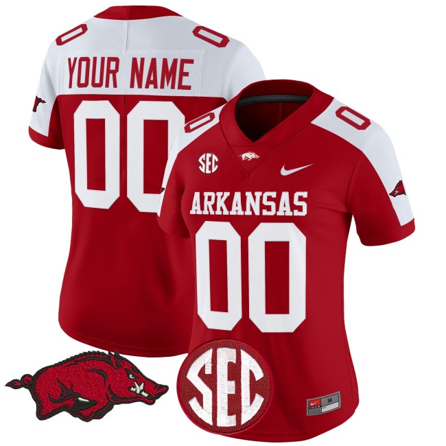 Arkansas Razorbacks Football Nike Vapor Limited Custom Jersey - Cardinal Alternate