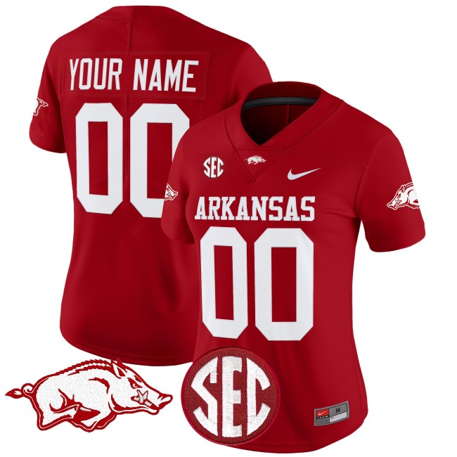 Arkansas Razorbacks Football Nike Vapor Limited Custom Jersey - Cardinal
