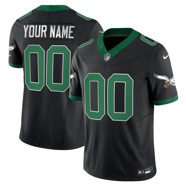Eagles Throwback Kelly F.U.S.E. Vapor Limited Stitched Football Custom Jersey - Kelly Black