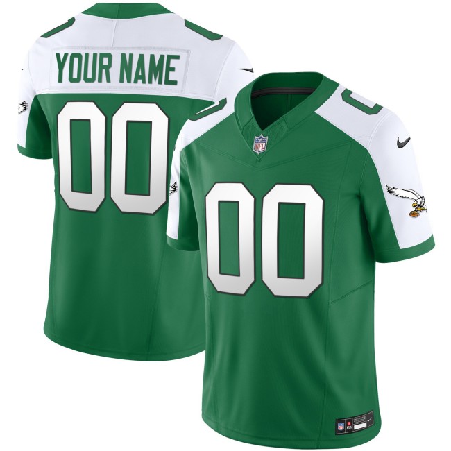 Eagles Throwback Kelly F.U.S.E. Vapor Limited Stitched Football Custom Jersey - Alternate Kelly Green White