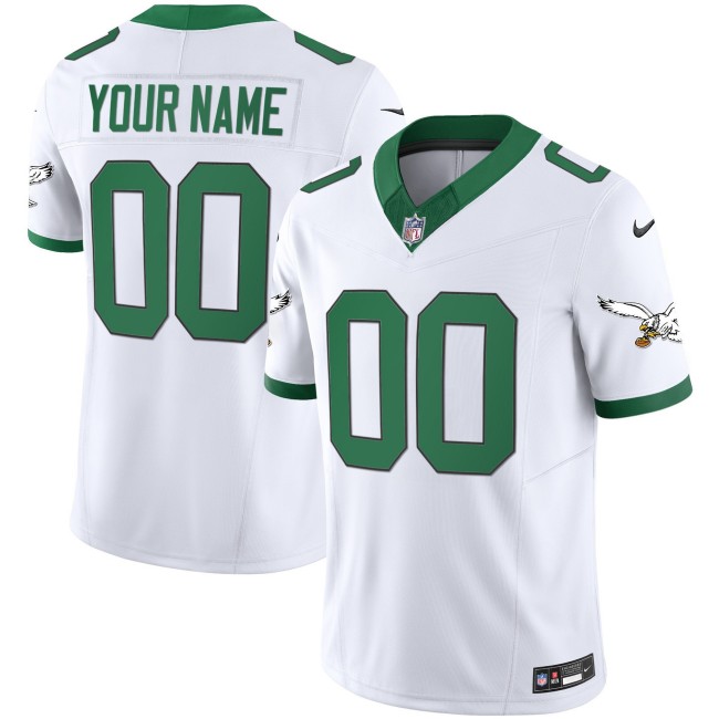 Eagles Throwback Kelly F.U.S.E. Vapor Limited Stitched Football Custom Jersey - Kelly White