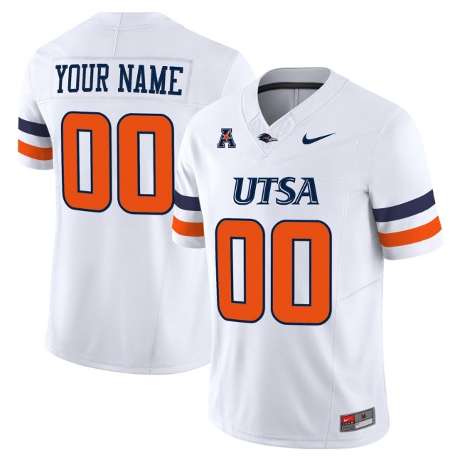 UTSA Football Custom White 2025 F.U.S.E. Nike Vapor Limited Jersey - All Stitched