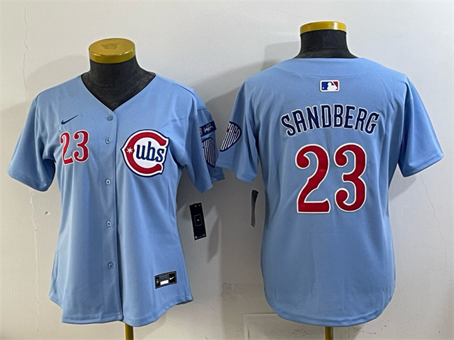 Youth Chicago Cubs #23 Ryne Sandberg Blue 'Ryne Sandberg Tribute' Vapor Limited V3 Stitched Baseball Jersey