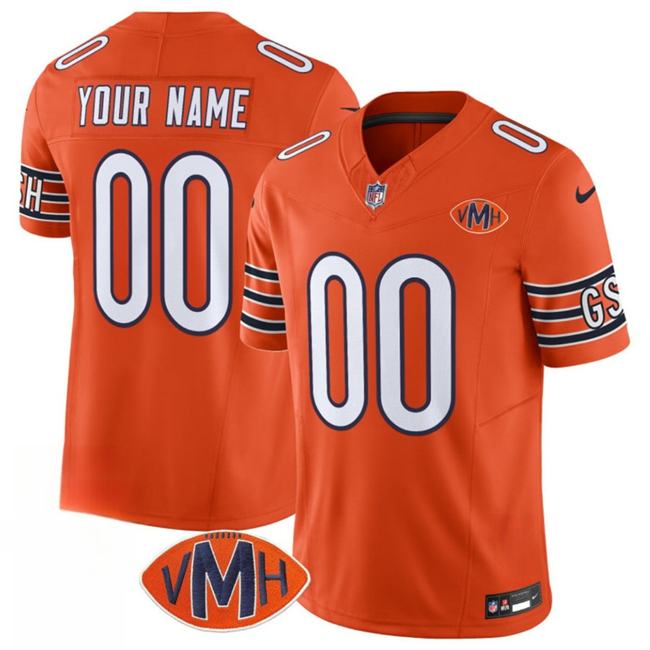 Chicago Bears Custom Orange 2025 F.U.S.E. With VMH Patch Vapor Untouchable Limited Stitched Football Jersey