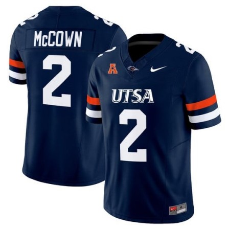 Men's UTSA Roadrunners #2 Owen McCown 2025 Vapor Limited Stitched Football Jersey - Navy