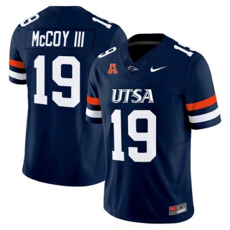 Men's UTSA Roadrunners #19 Willie McCoy III 2025 Vapor Limited Stitched Football Jersey - Navy