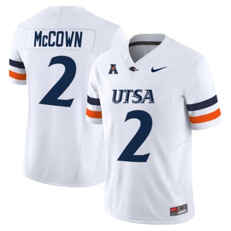 Men's UTSA Roadrunners #2 Owen McCown 2025 Vapor Limited Stitched Football Jersey - White