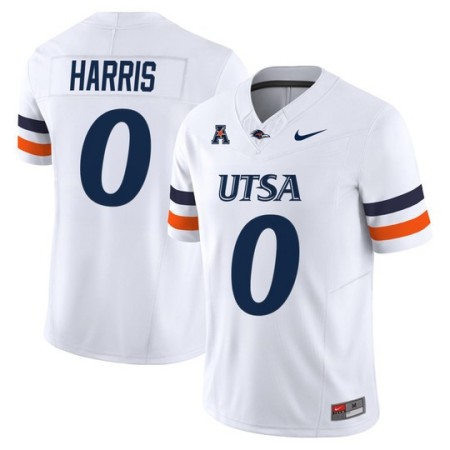 Men's UTSA Roadrunners #0 Frank Harris 2025 Vapor Limited Stitched Football Jersey - White