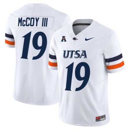Men's UTSA Roadrunners #19 Willie McCoy III 2025 Vapor Limited Stitched Football Jersey - White