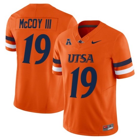 Men's UTSA Roadrunners #19 Willie McCoy III 2025 Vapor Limited Stitched Football Jersey - Orange