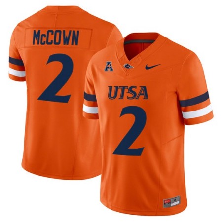 Men's UTSA Roadrunners #2 Owen McCown 2025 Vapor Limited Stitched Football Jersey - Orange
