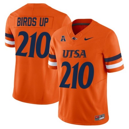 Men's UTSA Roadrunners 210 Birds Up 2025 Vapor Limited Stitched Football Jersey - Orange
