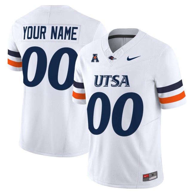 UTSA Roadrunners 2025 Vapor Limited Custom Stitched Football Jersey - White