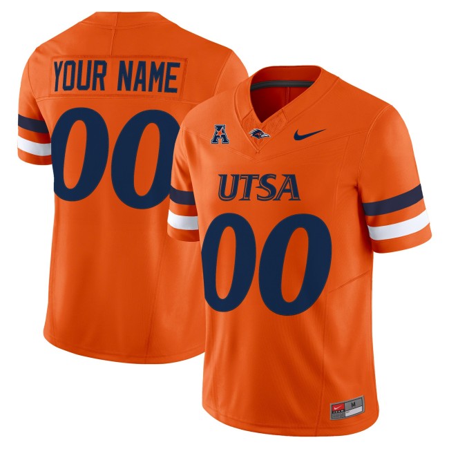 UTSA Roadrunners 2025 Vapor Limited Custom Stitched Football Jersey - Orange
