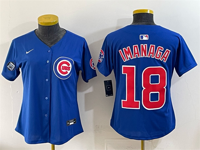 Women's Chicago Cubs #18 Shota Imanaga Royal 'Ryne Sandberg Tribute' Vapor Limited V2 Stitched Baseball Jersey(Run Small)