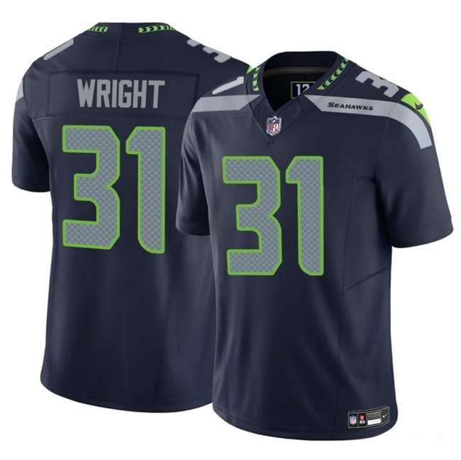 Men's Seattle Seahawks #31 Jacardia Wright Navy 2025 =F.U.S.E. Vapor Untouchable Limited Stitched Football Jersey