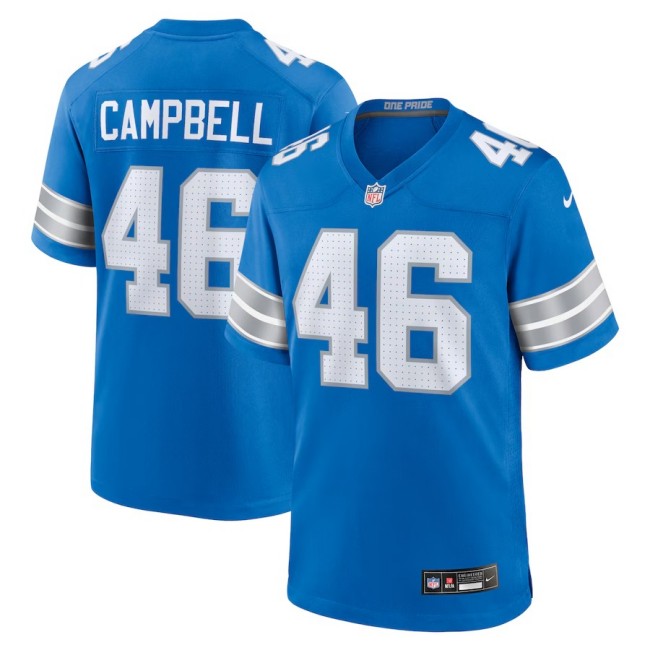 Men's Detroit Lions #46 Jack Campbell Blue Nike Vapor Limited Stitched Limited Jersey