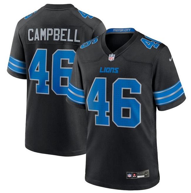 Men's Detroit Lions #46 Jack Campbell Black 2nd Alternate Nike Vapor Limited Stitched Limited  Jersey