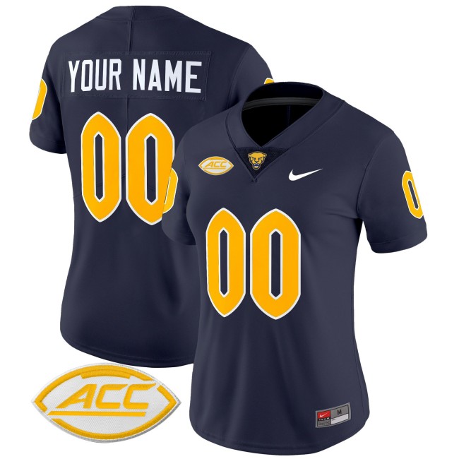 Women's Pittsburgh Panthers 2025 Vapor Limited Custom Stitched Football Jersey - Navy