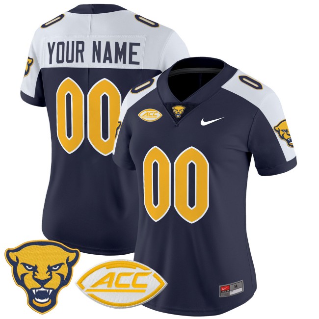 Women's Pittsburgh Panthers 2025 Vapor Limited Custom Stitched Football Jersey - Navy Alternate