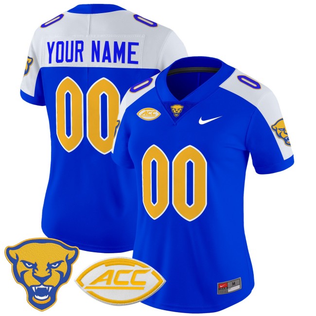 Women's Pittsburgh Panthers 2025 Vapor Limited Custom Stitched Football Jersey - Royal Alternate