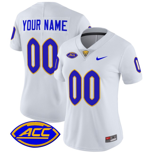 Women's Pittsburgh Panthers 2025 Vapor Limited Custom Stitched Football Jersey - White