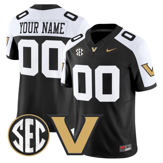 Vanderbilt Commodores Custom Black Alternate F.U.S.E. 2025 Vapor Limited Stitched Football Jersey