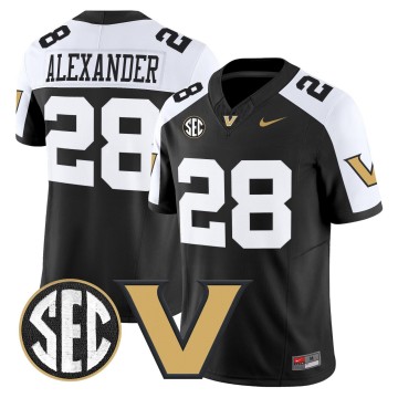 Men's Vanderbilt Commodores #28 Sedrick Alexander Alternate F.U.S.E. 2025 Vapor Limited Stitched Football Jersey