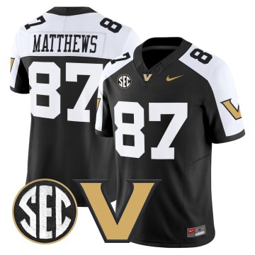 Men's Vanderbilt Commodores #87 Jordan Matthews Alternate F.U.S.E. 2025 Vapor Limited Stitched Football Jersey