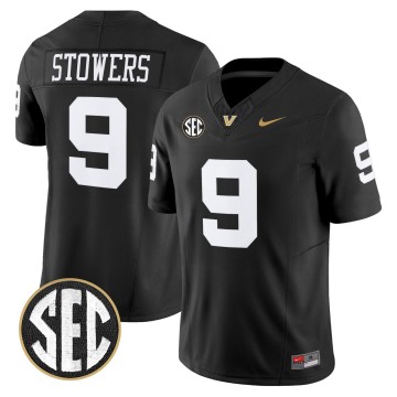 Men's Vanderbilt Commodores #9 Eli Stowers Black F.U.S.E. 2025 Vapor Limited Stitched Football Jersey