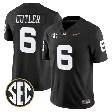 Men's Vanderbilt Commodores #6 Jay Cutler Black F.U.S.E. 2025 Vapor Limited Stitched Football Jersey