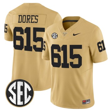 Men's Vanderbilt Commodores 615 Dores Gold F.U.S.E. 2025 Vapor Limited Stitched Football Jersey