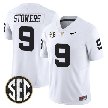 Men's Vanderbilt Commodores #9 Eli Stowers White F.U.S.E. 2025 Vapor Limited Stitched Football Jersey